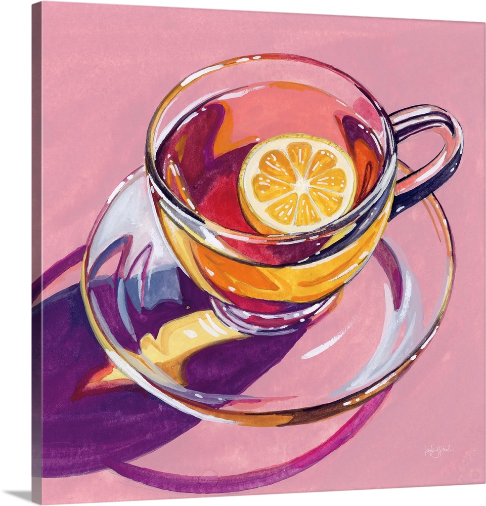 Clear Cup Of Tea With Lemon