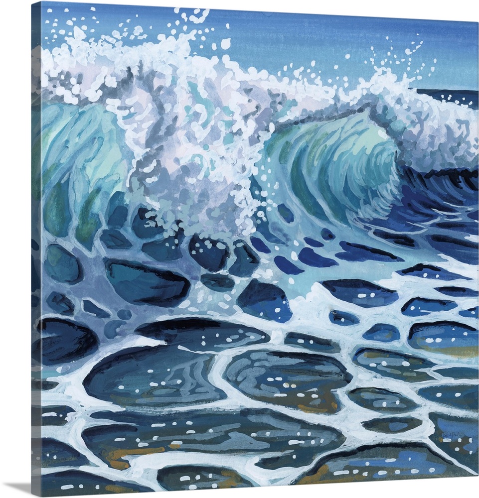 Crashing Waves On Beach