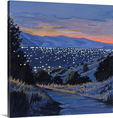 Desert City Lights At Dusk