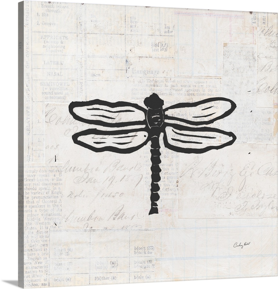 Dragonfly Stamp BW