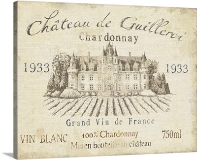 French Wine Label IV Cream