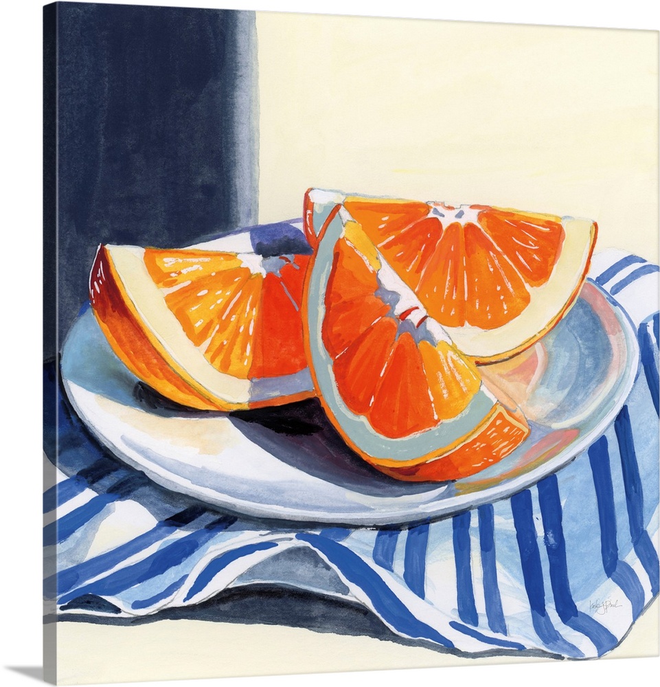 Fresh Cut Citris On Linen