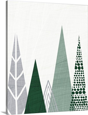 Geometric Forest III Green Gray