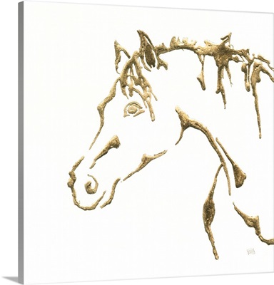 Gilded Cowpony on White
