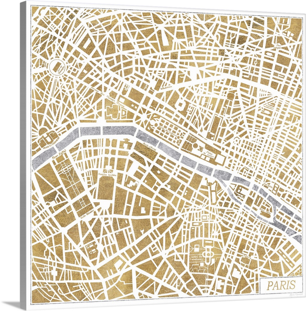 City street art map of Paris.