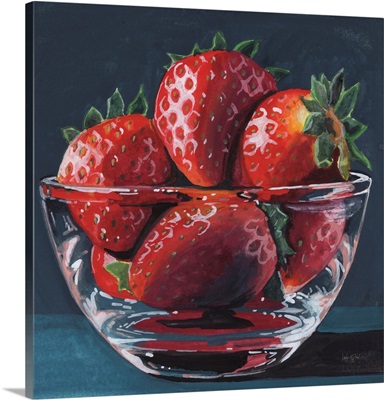 Glass Bowl Of Strawberries
