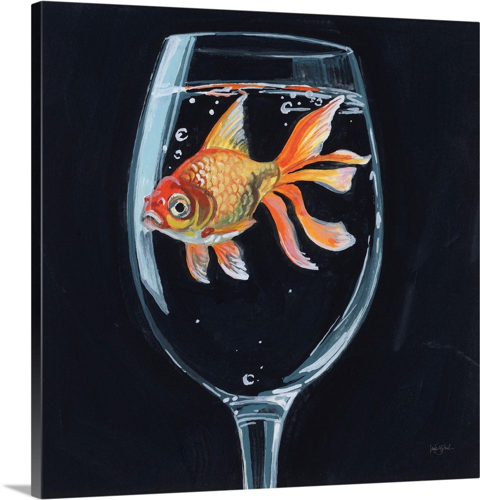 Goldfish In Wine Glass