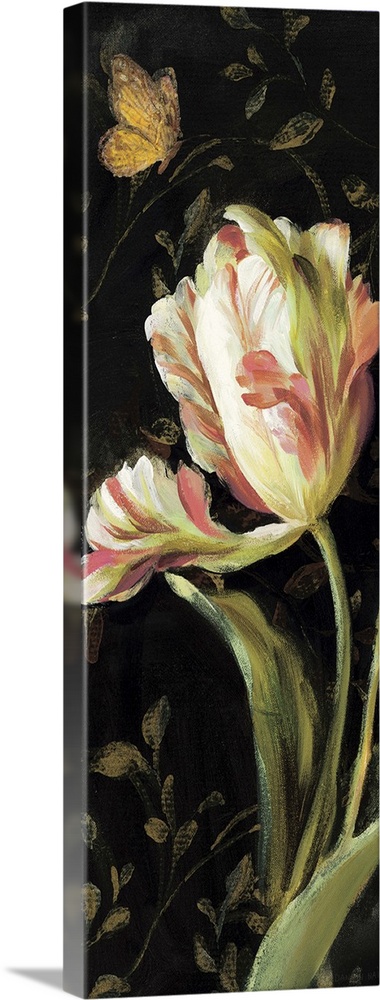 Contemporary painting of a flower close-up in the frame of the image.
