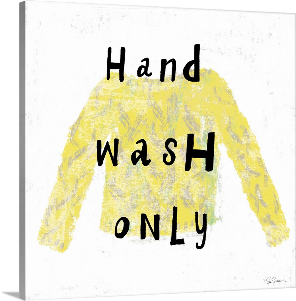 "Hand Wash Only" square laundry room decor.