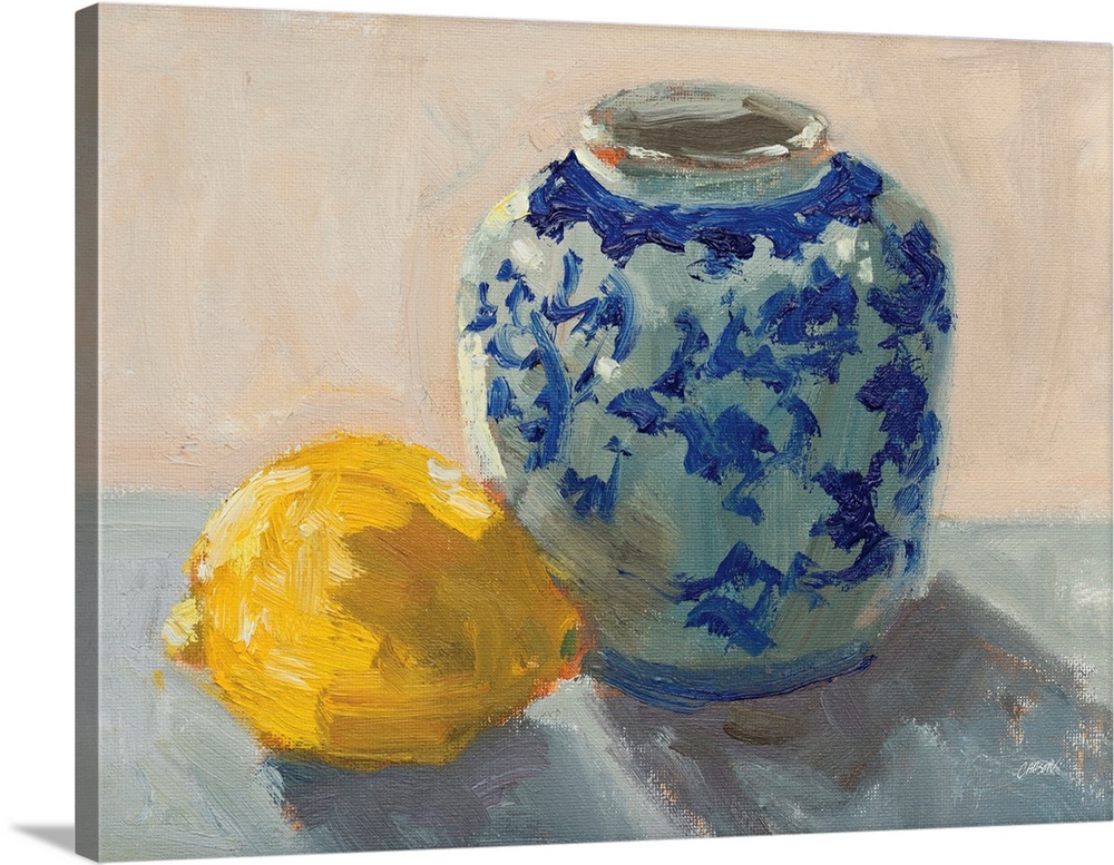 Lemon With Chinoiserie Pot