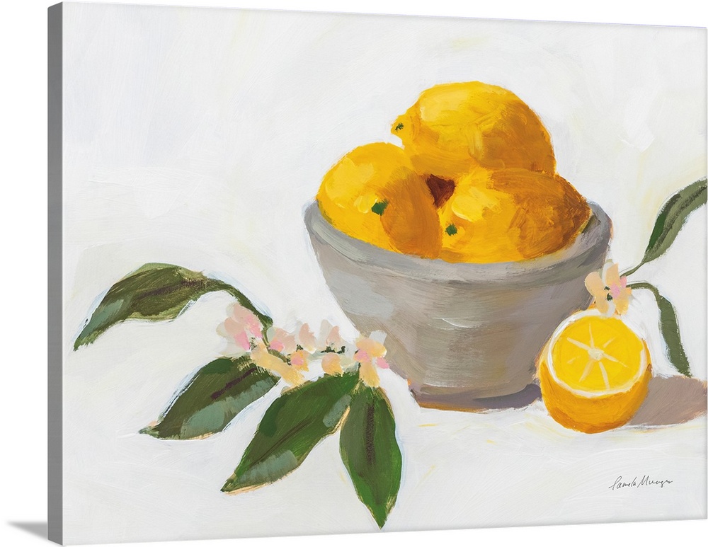 Lemons In Grey Bowl
