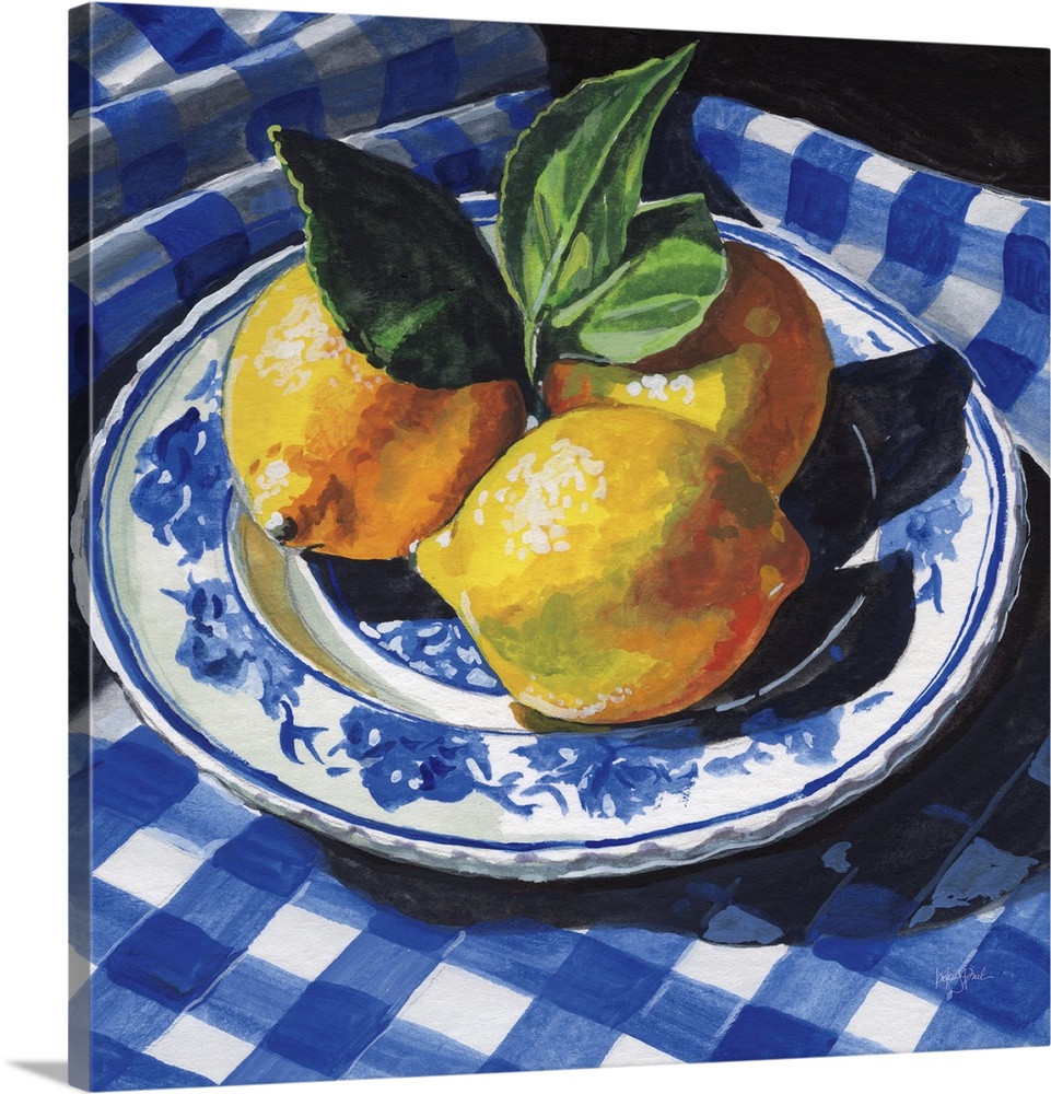 Lemons On A Blue Table