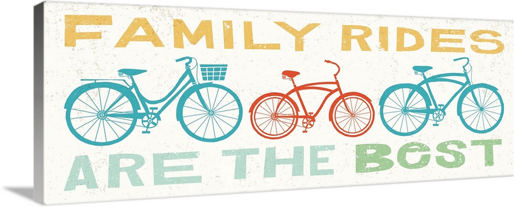 "Family Rides are the Best" with illustrations of three bikes in the middle.