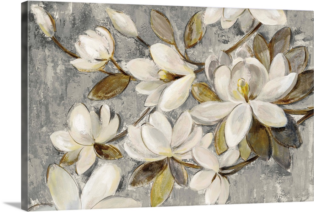 Magnolia Simplicity Neutral Gray Wall Art Canvas Prints Framed Ls Great Big - Magnolia Wall Decor Painting