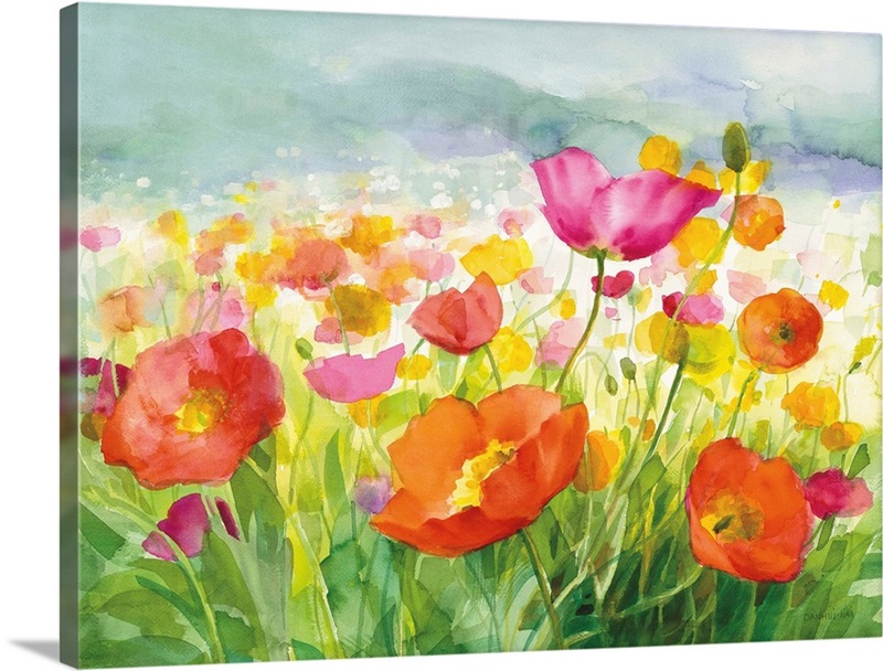 Meadow Poppies Wall Art, Canvas Prints, Framed Prints, Wall Peels