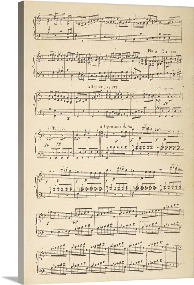 Photograph of an aged sheet of music.