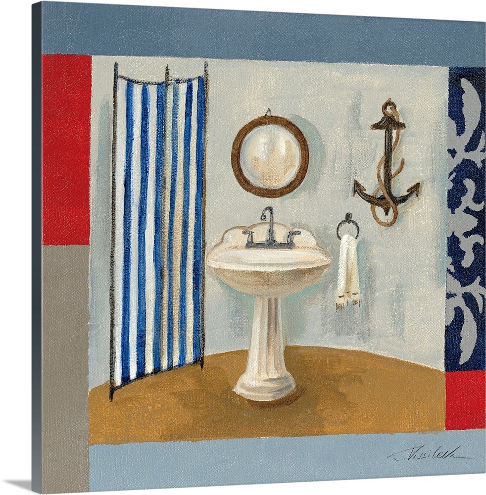 Nautical Bath I Wall Art, Canvas Prints, Framed Prints, Wall Peels