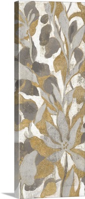 Painted Tropical Screen I Gray Gold Crop