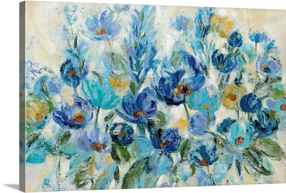 Scattered Blue Flowers Wall Art, Canvas Prints, Framed Prints, Wall ...