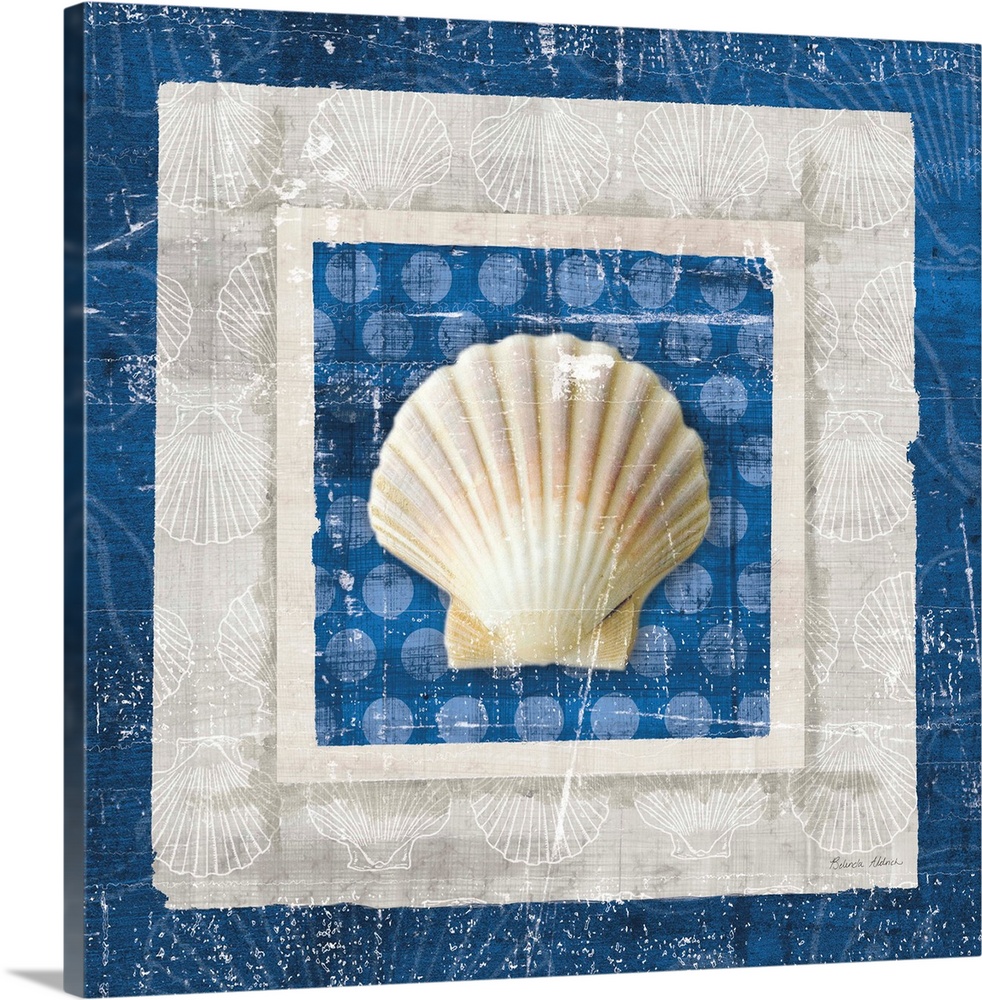 Sea Shell III on Blue