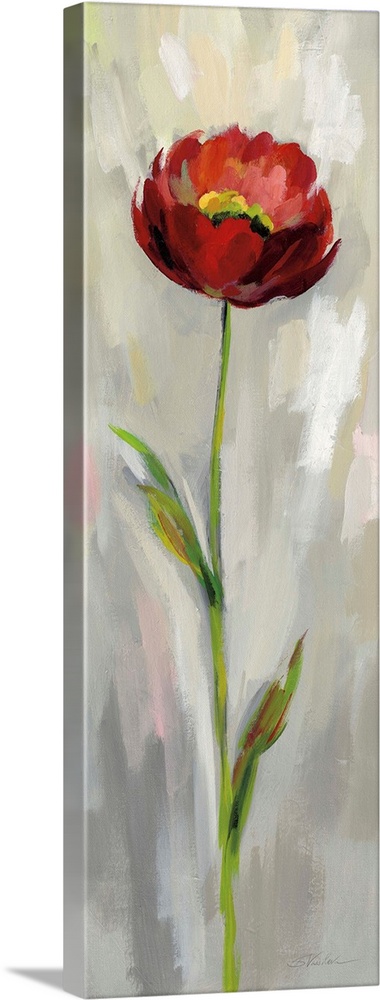 Watercolor Floral Stems I Solid-Faced Canvas Print