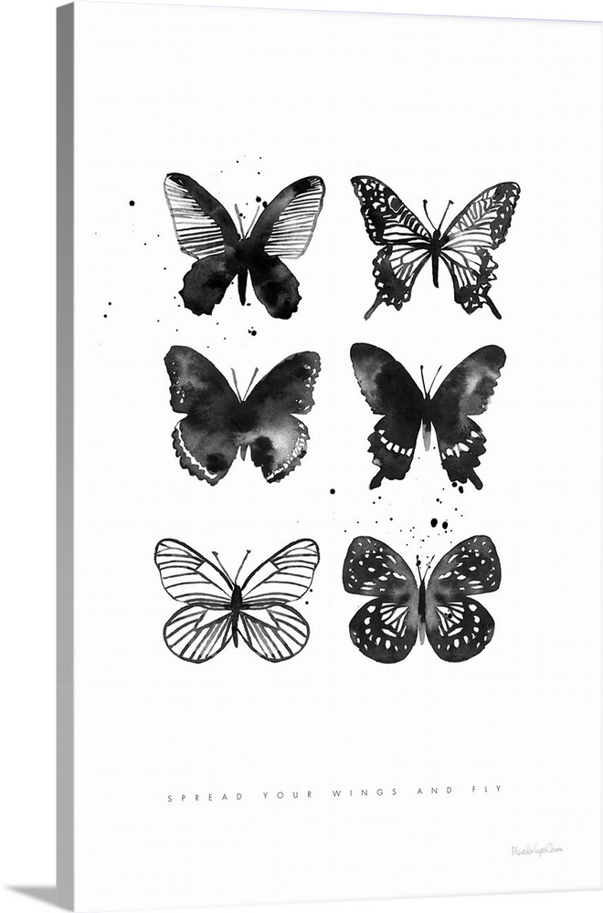 Six Inky Butterflies