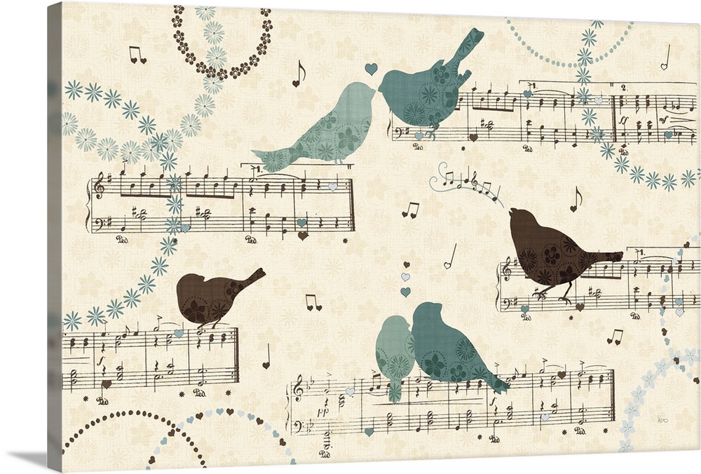 Song Birds IV Canvas Wall Art Print Music Home Decor 