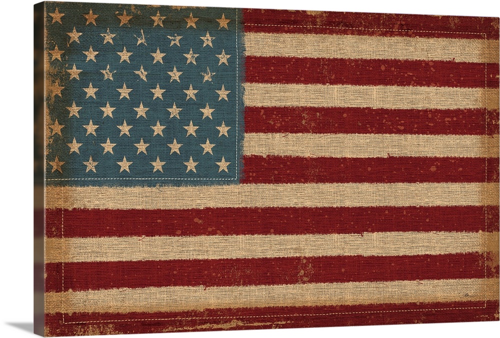 This large piece consists solely of the American flag in a vintage style.