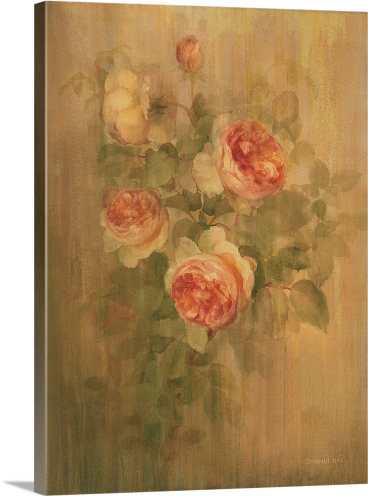 Vintage Roses On Green II