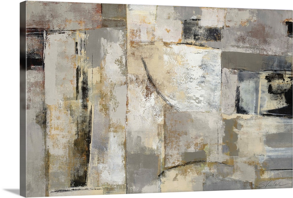 This abstract painting has a subtle retro vibe to it, making it a great addition to any home.