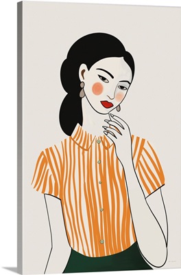 Woman In Striped Blouse II
