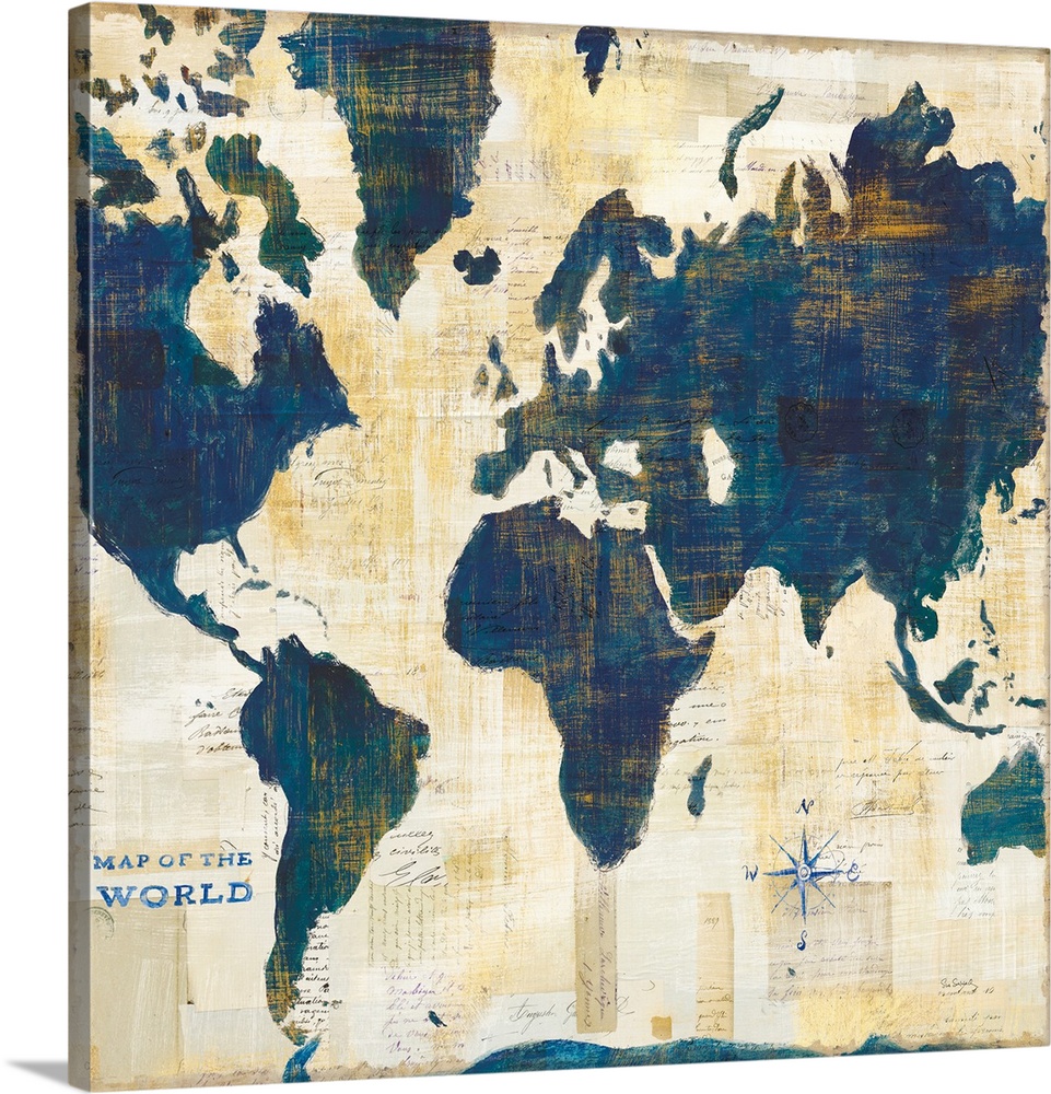 World Map Collage v2 Wall Art, Canvas Prints, Framed Prints, Wall Peels ...