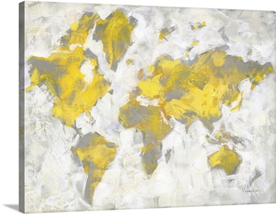 World Map Yellow Gray
