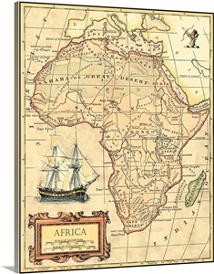 Africa Map Wall Art, Canvas Prints, Framed Prints, Wall Peels | Great