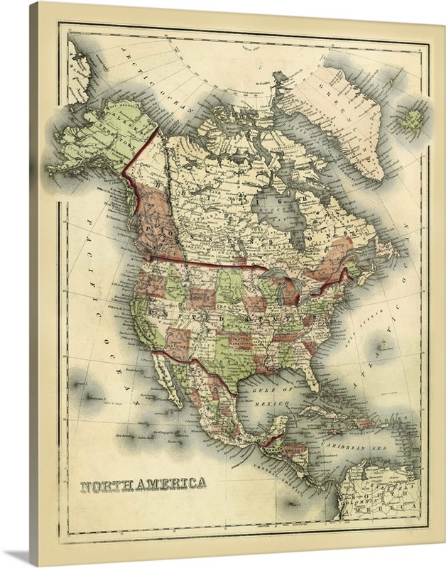 Antique Map of North America | Great Big Canvas