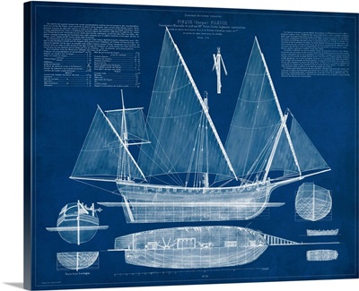 Vintage Poster Print Sailing Ship Battleship Warship Structure Nautical Wall Art