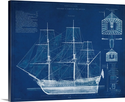 Antique Ship Blueprint IV | Great Big Canvas