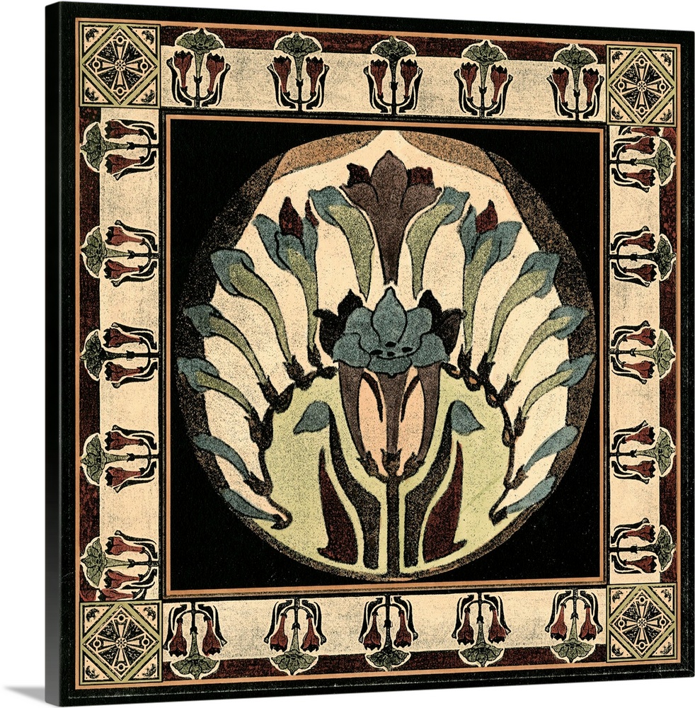 Art nouveau style decorative floral motif artwork.