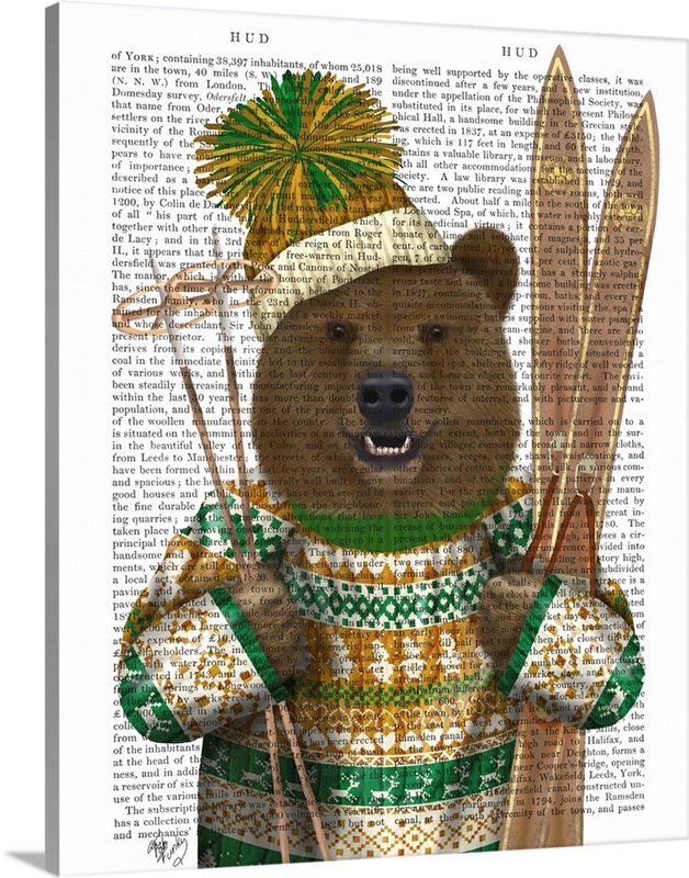 Bear in Christmas Sweater Wall Art, Canvas Prints, Framed Prints, Wall ...