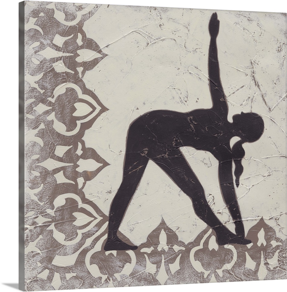 Decorative print of a yoga pose.