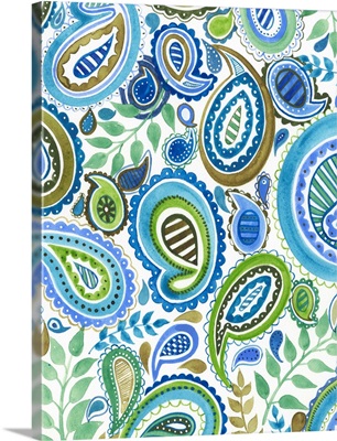 Blue and Green Paisley I