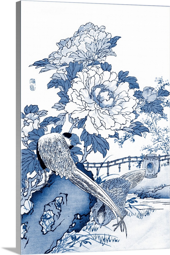 Blue and White Asian Garden II