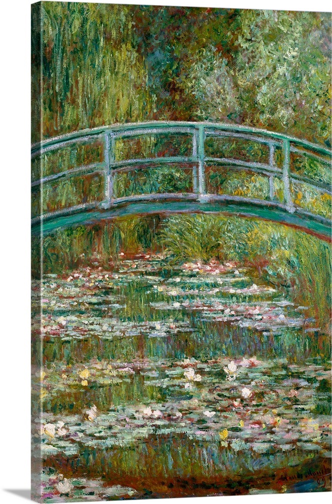 Bridge over a Pond of Water Lilies Wall Art, Canvas Prints, Framed ...