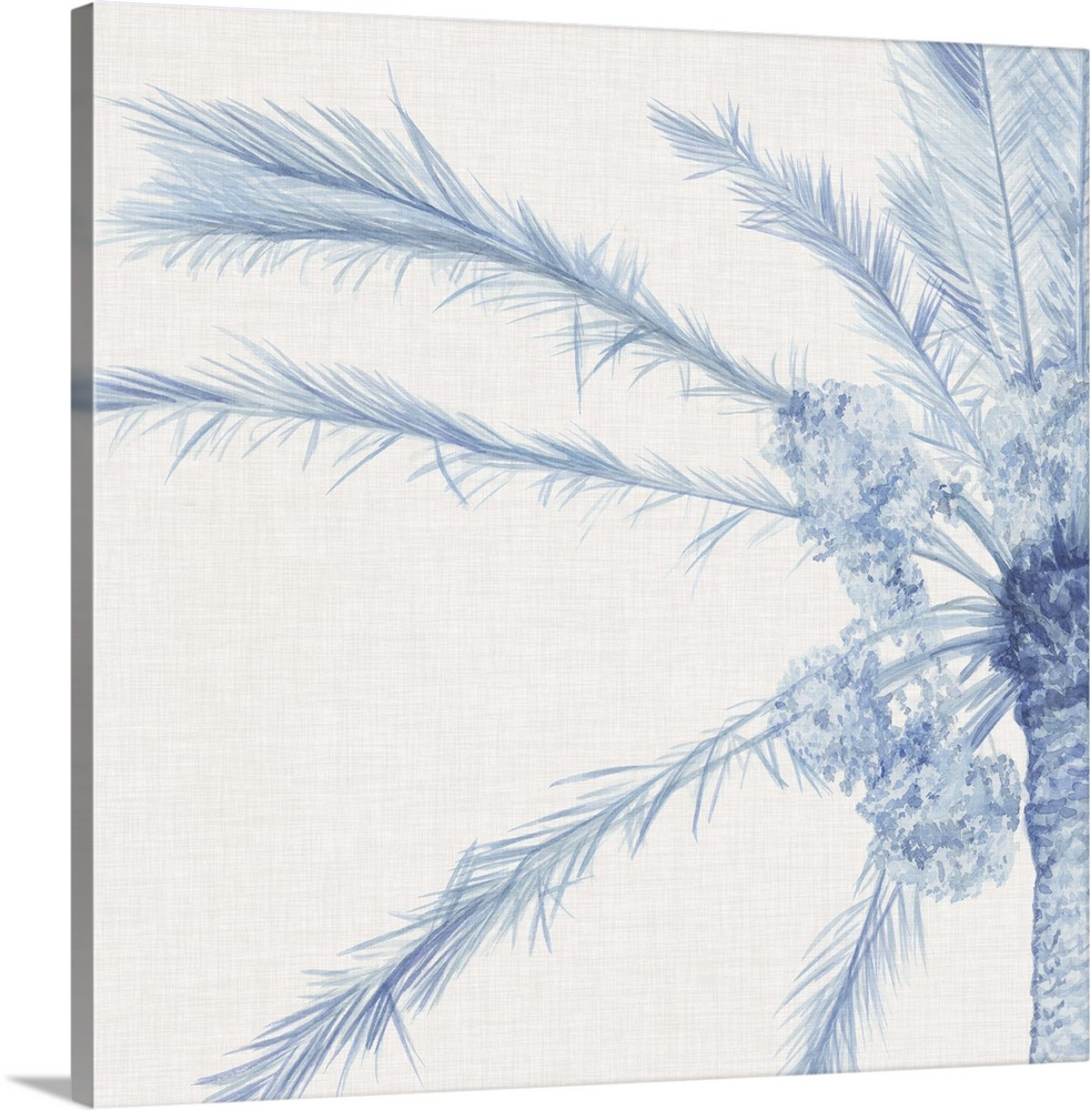 A blue palm split between two panels against a white background.