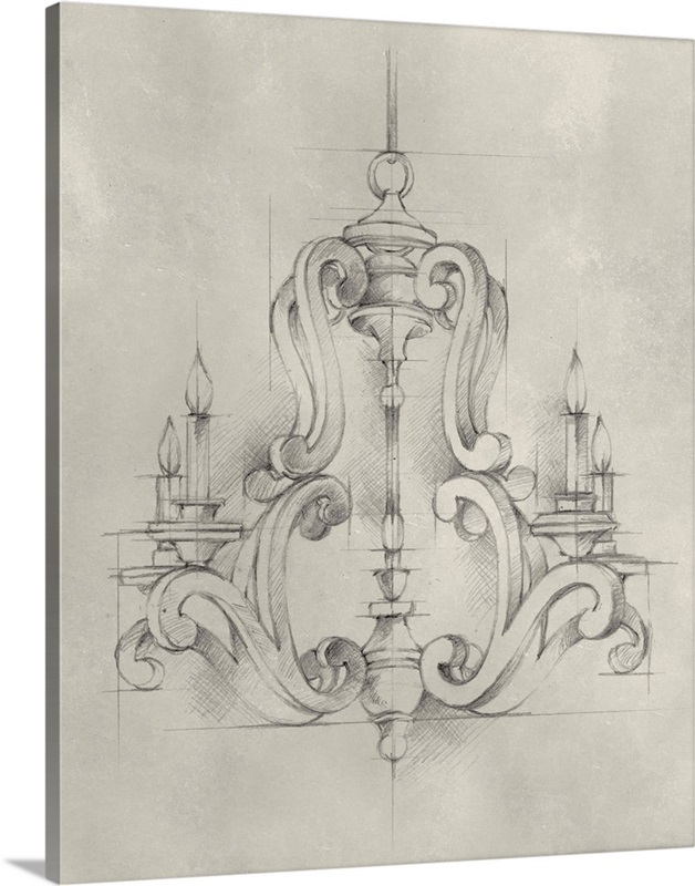 Chandelier Schematic II Wall Art, Canvas Prints, Framed Prints, Wall ...