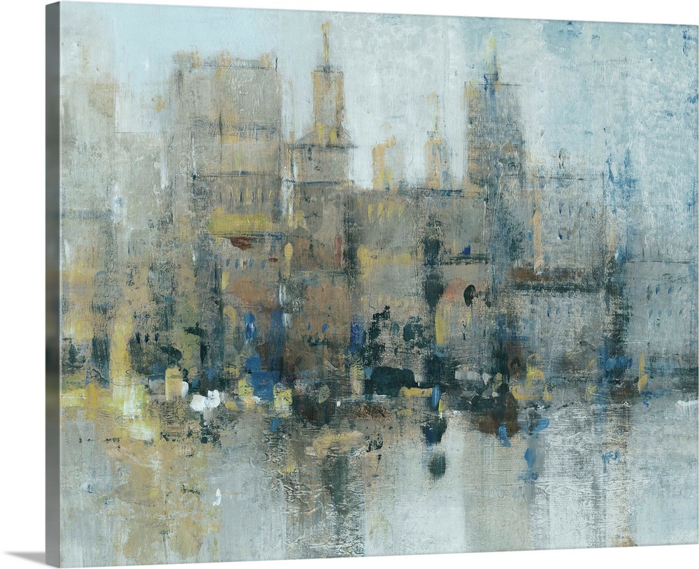 Abstract cityscape in neutral hues.
