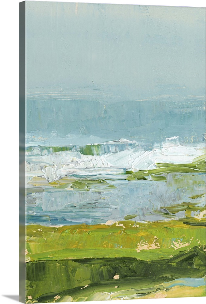 Contemporary coastal seascape painting.