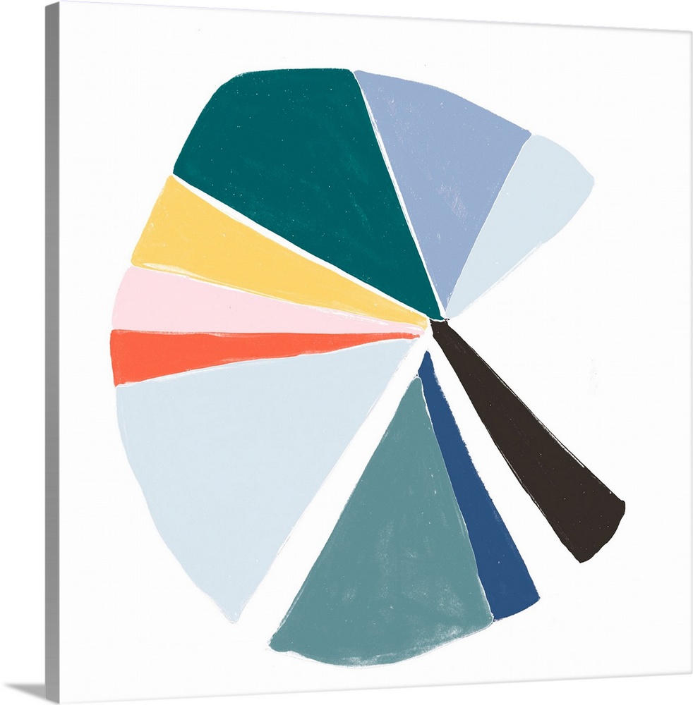 This asymmetrical interpretation of the color wheel over white background contains incomplete slices.