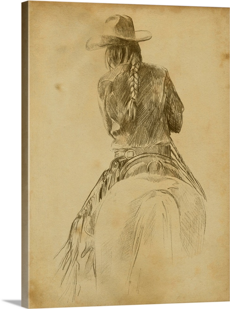 Cowgirl On Horseback I