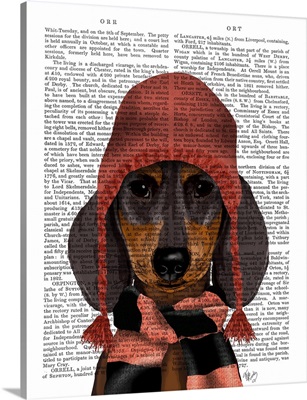 Dachshund in Pink Hat and Scarf